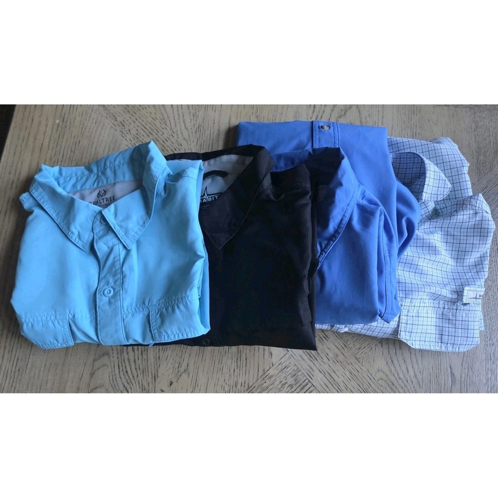 Lot Of 4 Fishing Shirts Habit Bimini Bay Realtree Shirts XXL 2X Outdoors Hiking